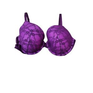 Victoria’s Secret Purple Lace Lined Wire Convertible Perfect Coverage 34DD